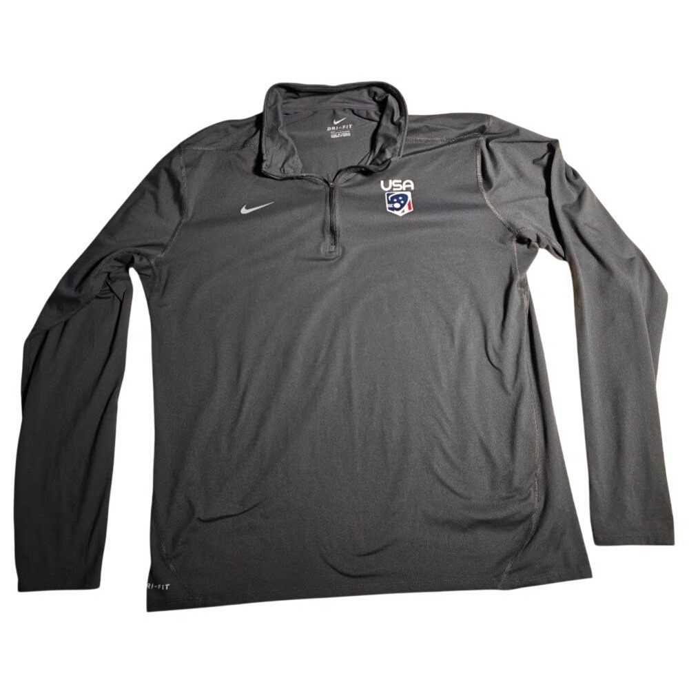 Nike Mens Dri-FIT USA Quarter Zip Pullover Gray XL Training Top longSleeve 849.5